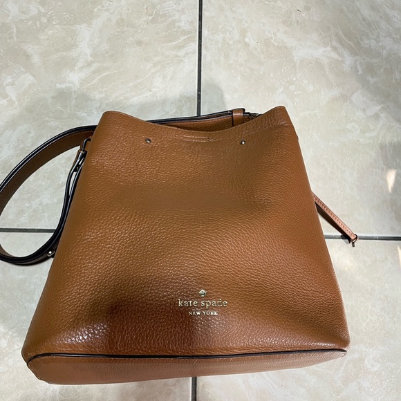 kate spade Handbags - Kate Spade Pebbled Leather Bucket Bag in Tan
